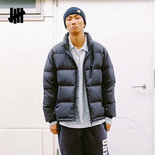 UNDEFEATED五条杠官方冬季新品密可柔立领短款厚款羽绒服