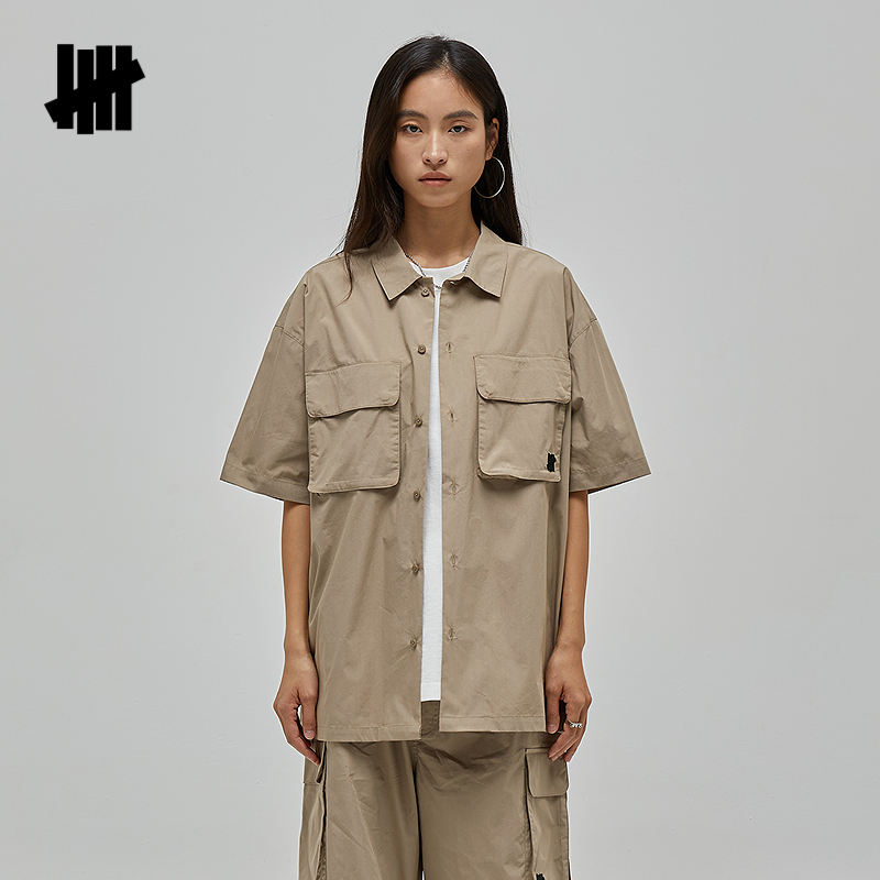 五条杠户外多口袋短袖衬衫
