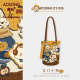 奥松原创麦门小狗上班通勤帆布包黄色百搭斜挎水桶包定制单肩包女