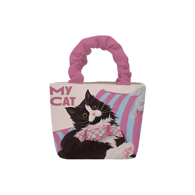 奥松联名雨枫设计感小众粉色上班族通勤可爱休闲帆布手提包小拎包