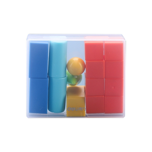 得力几何体教具模型一年级时钟数学计数棒正方体圆柱体钟点学习器