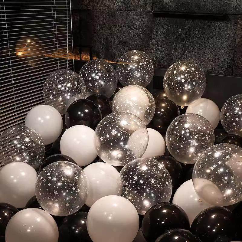 满天星透明印花气球生日婚礼布置