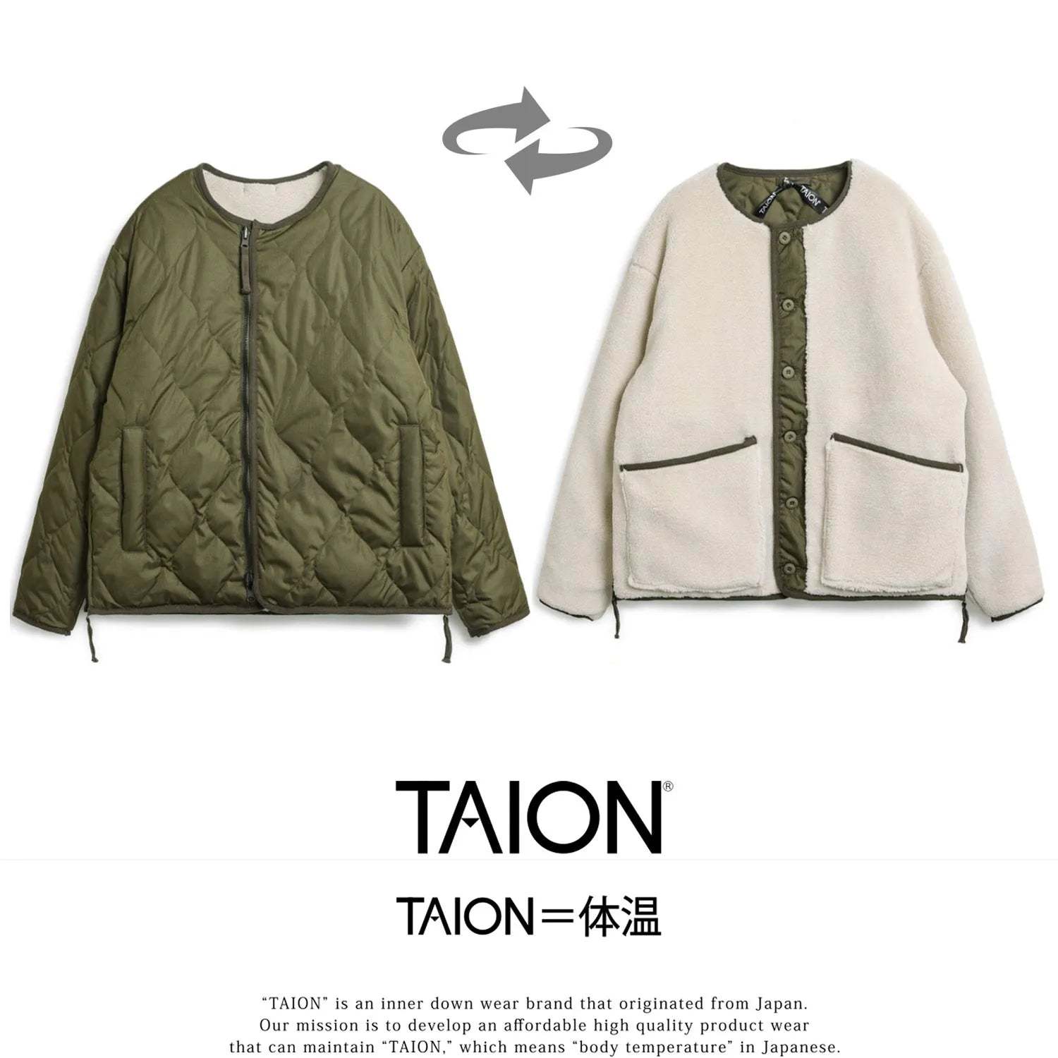 【NextVogue】Taion Military reversible crew neck双面穿羽绒服