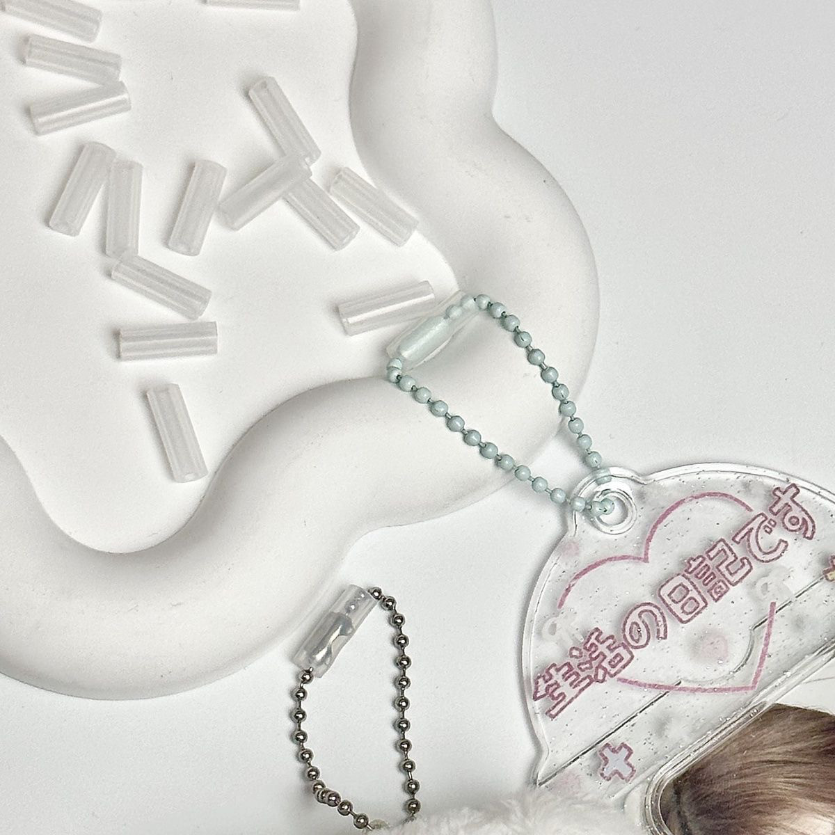 thumbnail for Pendant acrylic phase card chain falls off the key ring protective sleeve to prevent the periphery from falling off the bead chain anti-falling sleeve