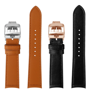 适用积家地理大师日历全历月相北宸弧形牛皮快拆真皮手表带配件男