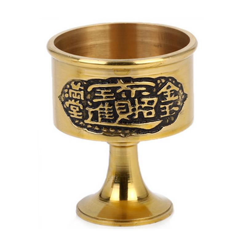 家用貔貅小酒杯金色纯铜杯招财进宝供奉杯关公财神供水杯佛具用品