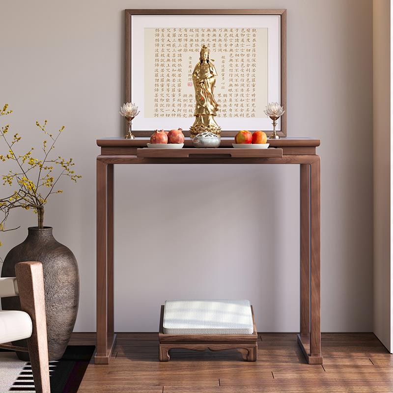 新中式黑胡桃木实木极简供桌香案佛堂家用供香桌佛台供仙桌贡台桌