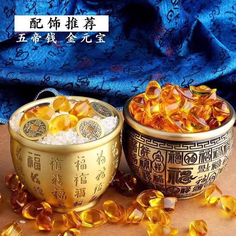 黄铜米缸聚财百福缸招财进宝米缸聚宝盆店铺客厅摆件纯铜百福水缸