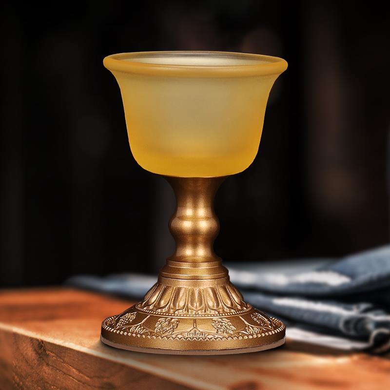 纯铜供水杯供佛杯琉璃佛前供杯酒杯供祖先仙家关公财神爷供奉用品