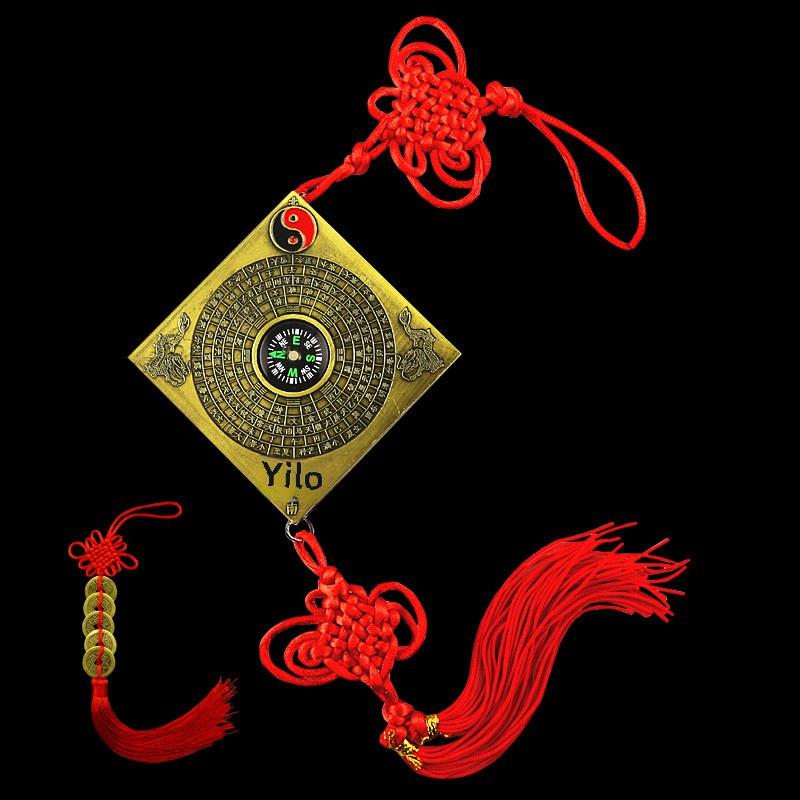 八卦罗盘挂件综合盘罗庚国风家居门厅玄关中式车内饰品挂件指南针