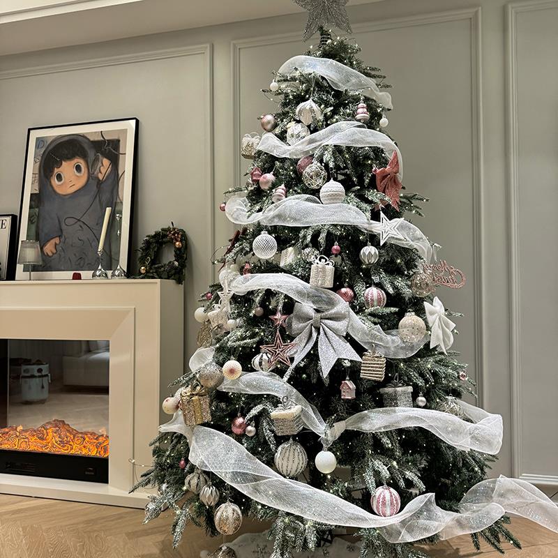 2025新款加密植绒落雪耶诞树套餐家用客厅彷真大型耶诞节装饰摆饰