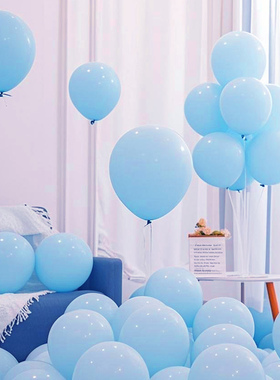 蓝色气球生日快乐派对男孩女孩场景布置背景墙18岁氛围感道具装饰