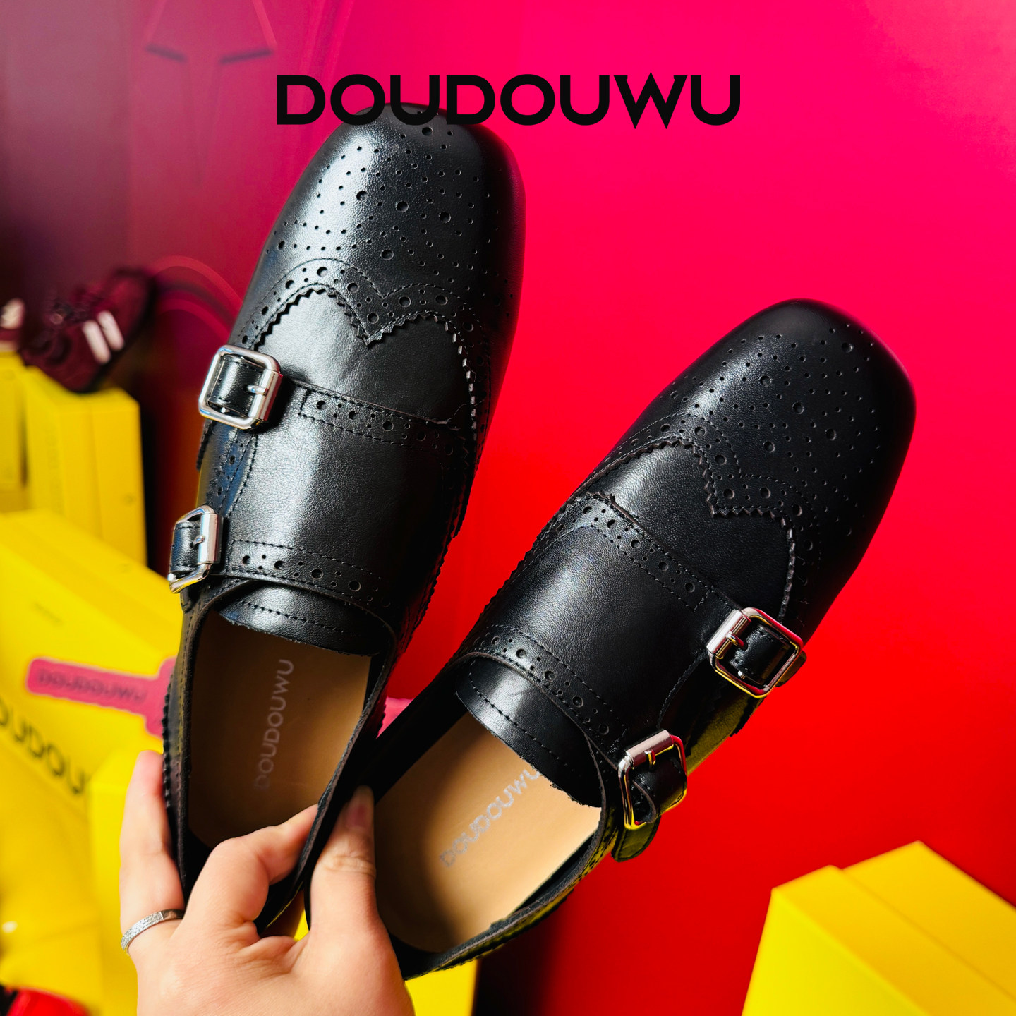 豆豆屋厚底乐福鞋女2026春季新款韩版潮浅口一脚蹬平底百搭黑色鞋,女鞋,乐福鞋（豆豆鞋）,淘宝优惠券,粉丝福利购,淘宝优惠卷