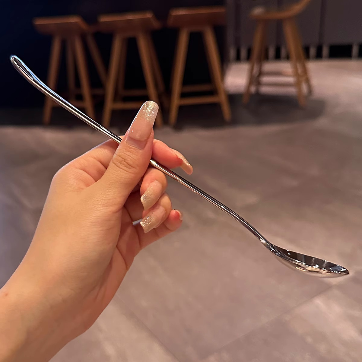 好用的便宜搅拌棒!!不锈钢咖啡搅拌勺奶粉冰勺长柄汤匙蜂蜜
