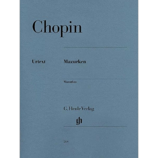 【促销】肖邦 玛祖卡曲集 钢琴独奏带指法 亨乐原版乐谱书 Henle Frederic Chopin Mazurkas Piano HN264