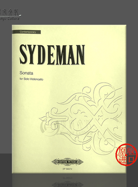 塞德曼 大提琴奏鸣曲 彼得斯原版乐谱书 Sydeman William Cello Sonata EP66072