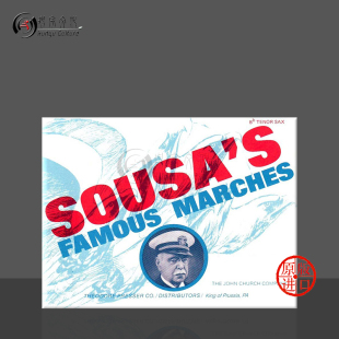 Marches 降B调男高音萨克斯独奏 Sousas 有名苏萨进行曲集 Tenor 费舍尔原版 Fischer 42540068 乐谱书 Saxophone Famous