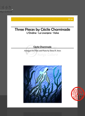 查米纳德 三首作品 长笛和钢琴 Alry原版乐谱书 Cecile Chaminade Three Pieces for Flute and Piano FP 94