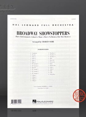 百老汇作品集 管弦乐队 总谱 海伦德原版进口乐谱书 BROADWAY SHOWSTOPPERS FULL SCORE HL04490139