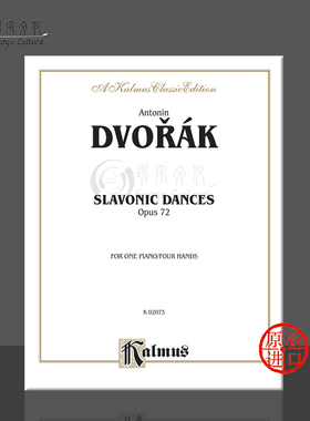 德沃夏克 斯拉夫舞曲op72 钢琴四手联弹 原版进口乐谱书 Dvorak Slavonic Dances Piano Duet 00-K02073