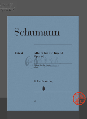 舒曼 少年钢琴曲集 op68 钢琴独奏带指法 亨乐原版乐谱书 Robert Schumann Album for the Young HN45