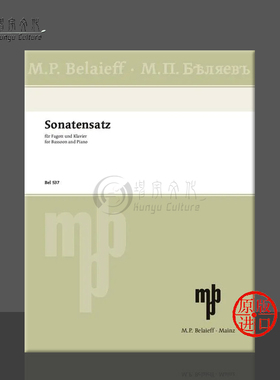 格林卡 G小调奏鸣曲 在中提琴未完成奏鸣曲之后 巴松管和钢琴 朔特乐谱书 Glinka Sonatensatz G Minor bassoon and piano