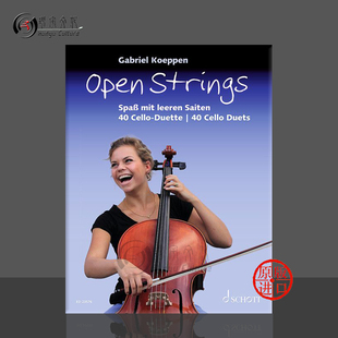 乐谱书 ED23576 cellos mit 大提琴二重奏练习曲40首 德国朔特原版 leeren Open Koeppen 柯本 Strings Saiten Spaß