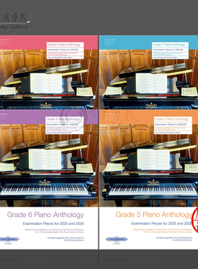 英皇钢琴考级 补充曲目 ABRSM考纲曲目 5678级作品选 2025-2026大纲和自选曲目 彼得斯原版考试用书 PIANO ANTHOLOGY