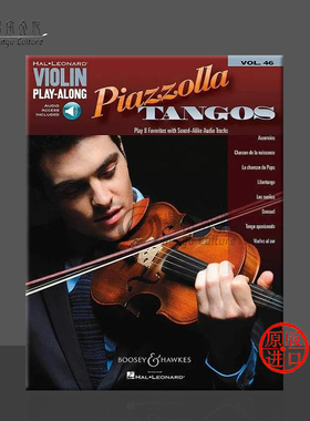 皮亚佐拉 探戈 小提琴独奏 附在线音乐下载 博浩乐谱书 Violin Play Along Vol 46 Piazzolla Tangos BHI10790