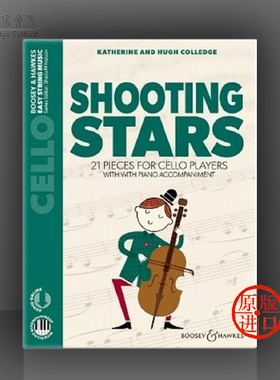 科里奇 流星 21首儿童作品 大提琴和钢琴附在线音乐 乐谱书  Colledge Shooting Stars 21 Pieces for Cello Players BH13545
