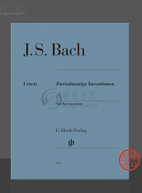 【促销】巴赫二部创意曲 钢琴独奏带指法 沙依德勒编 德国亨乐 Henle 原版进口乐谱 Bach Two Part Inventions Piano HN591