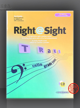 大提琴渐进视奏教材 二级 卡罗琳 拉姆斯登 含CD 德国彼得斯原版乐谱书 Caroline Lumsden Right Sight Cello Grade 2 EP7842