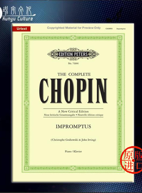 肖邦 即兴曲集 钢琴独奏 净版 彼得斯原版进口乐谱书 Frederic Francois Chopin Impromptus for Piano EP71906