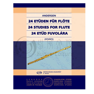 安德森 长笛练习曲 24首 Op15 长笛独奏 布达佩斯 原版乐谱书 Andersen Joachim 24 Studies for flute Z8520