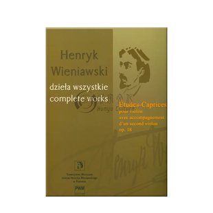 维尼亚夫斯基 随想练习曲 OP18 双小提琴 PWM原版乐谱书 Wieniawski Etudes Caprices violon PWM10505