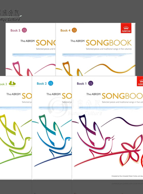 英皇歌曲集 附CD或下载音频 全套共五册 ABRSM英皇考级原版乐谱书 The ABRSM Songbook Book 1-5