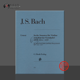 乐谱书 小提琴奏鸣曲 附钢琴伴奏或大键琴 巴赫 Bach Violin BWV1014 Sonatas 六首 HN223 1019 Six 亨乐原版