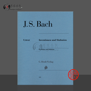 Bach 促销 原版 Inventions Piano 801钢琴独奏带指法 Sinfonias 巴赫二部三部创意曲BWV772 HN589 亨乐Henle and 乐谱书