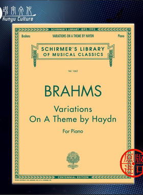 勃拉姆斯 海顿主题变奏曲 钢琴独奏 希尔默原版乐谱书 Brahms Variations on a Theme by Haydn for Piano HL50481741