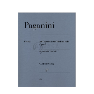 【促销】帕格尼尼24首随想曲小提琴独奏op1亨乐原版乐谱书 Niccolo Paganini 24 Capricci Violin HN450