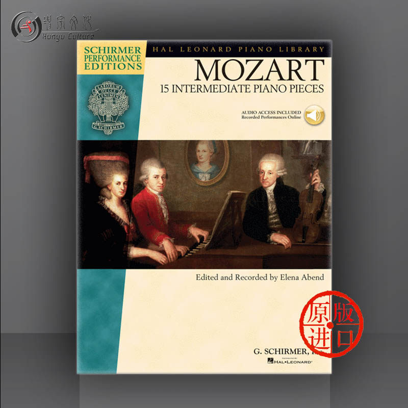 莫扎特 15首中级钢琴作品集 钢琴独奏 希尔默原版进口乐谱书 mozart