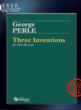 乔治 佩尔 巴松管创意曲 3首 Carl Fischer 费舍尔原版乐谱书 George Perle Three Inventions bassoon 11440131
