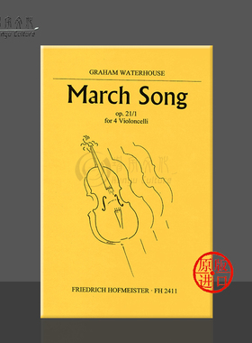 沃特豪斯 狂热调乐曲op21 四把大提琴 德国霍夫曼斯特 原版乐谱书 Waterhouse Furioso for 4 Cellos Nos 3 FH2466