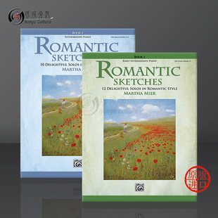 独奏曲 乐谱书 Alfred原版 浪漫小曲 Sketches Book 全套共一至二卷 solo piano 27770 27769 Romantic 钢琴家