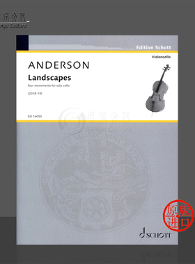 安德森音景集 大提琴独奏 朔特原版乐谱书 Anderson Landscapes cello ED14055