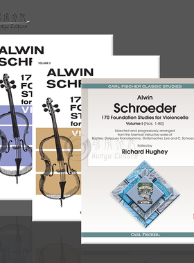 大提琴基础练习曲 170首全套共一至三卷 Carl Fischer 费舍尔乐谱书 Foundation Studies for Cello Vol 1-3 O2469/2470/2471