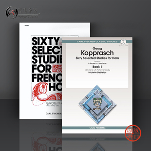 Kopprasch Selected 卷一附在线音频 Fischer乐谱书 全套共二卷 for Studies 科普拉什 Horn 60首 圆号精选练习曲 Vol