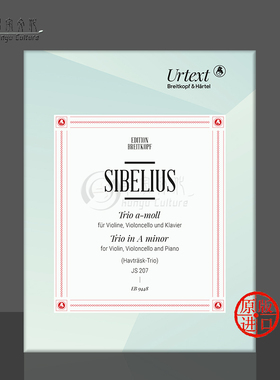 西贝柳斯 钢琴小提琴大提琴三重奏 a小调JS207 大熊原版乐谱书 Sibelius Trio in A minor Havtrask EB9448