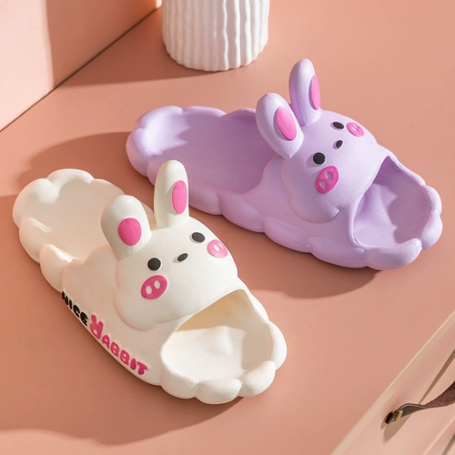 Детские тапочки, летняя детская обувь, мультяшный милый нескользящий детский кролик, слайдеры