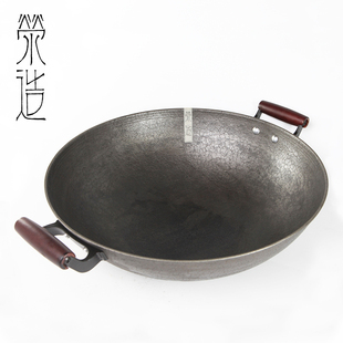 无化学防锈无涂层传统龟纹加厚圆底炒锅新款老式铁锅轻便铸铁铁锅